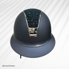 Samshield Miss Shield 2.0 Shadow Matt Helmet Navy with Crystal Leaf Top and Chrome Trim/ Blazon