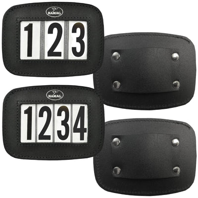 Hamag Leather Halter Number Holder Pair Of 2 Black 4 Number