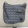 Mattes Eurofit Sheen Dressage Saddle Pad Grey with Grey Sheepskin Trim