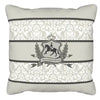 Beaux Chevaux Cushion Taupe Damask 5 Stripe Beautiful Horses