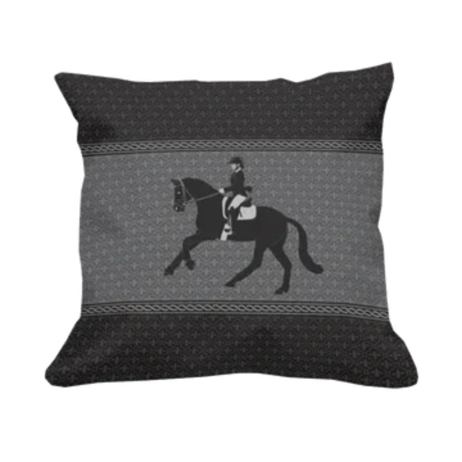 Beaux Chevaux Cushion Fleur de Lis Velvet Left Canter