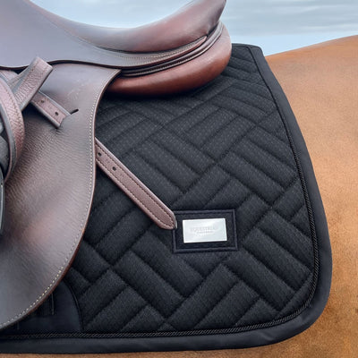 Equestrian Stockholm Jump-All Purpose Saddle Pad Modern Mesh Black