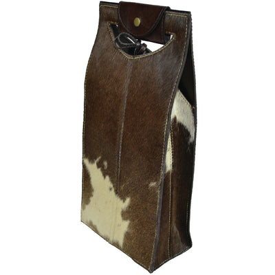 Leather Wine Holder Double with Cow Hide