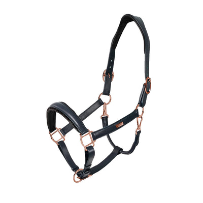 Equestrian Stockholm Glimmer Anatomic Leather Halter Dark Ocean