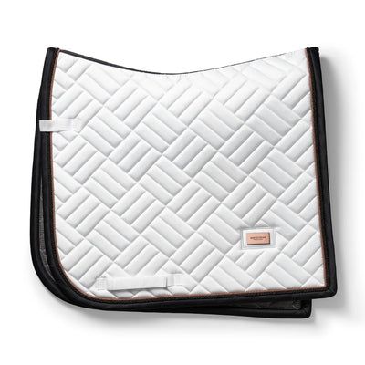 Equestrian Stockholm Dressage Saddle Pad Modern White Dark Ocean