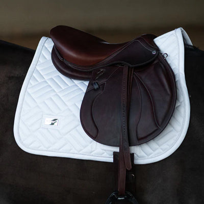 Equestrian Stockholm Jump-All Purpose Saddle Pad Modern White Perfection