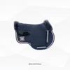 E.A Mattes Eurofit Jump Saddle Pad Graphite with Graphite Fleece Front and Rear Trim, Pink Piping