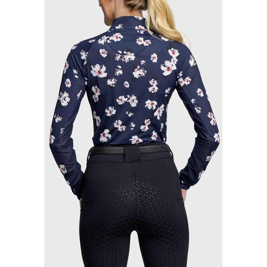 Kastel Denmark Long Sleeve Sunshirt Navy Floral with RoseGold Zip