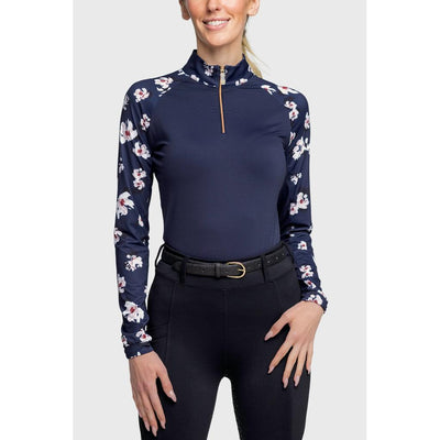 Kastel Denmark Long Sleeve Sunshirt Navy Floral Collar