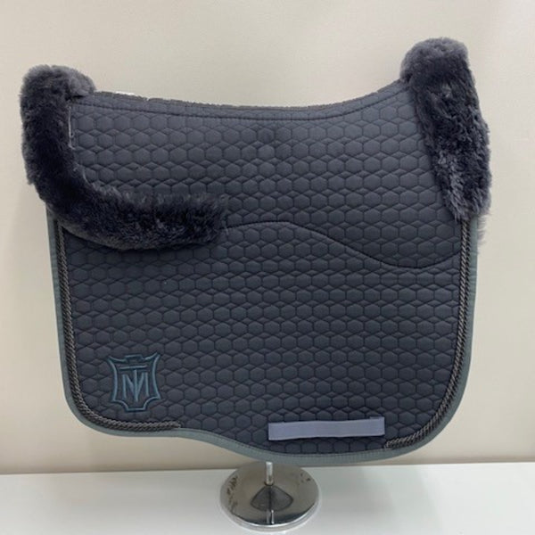 Mattes Dressage Saddle Pad Graphite Sheepskin Top and Under Seat ...