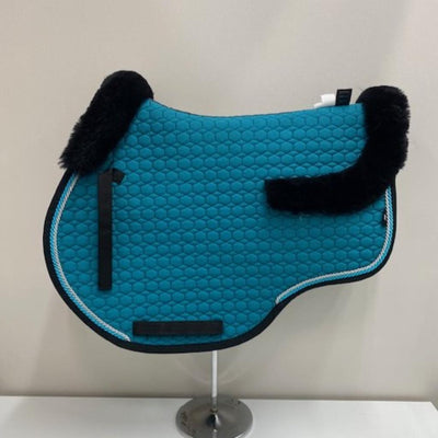 Mattes Eurofit Jump Saddle Pad Teal with Black Sheepskin Trim