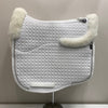 Mattes White Dressage Saddle Pad with Fleece Panels & Front and Rear trim FULL