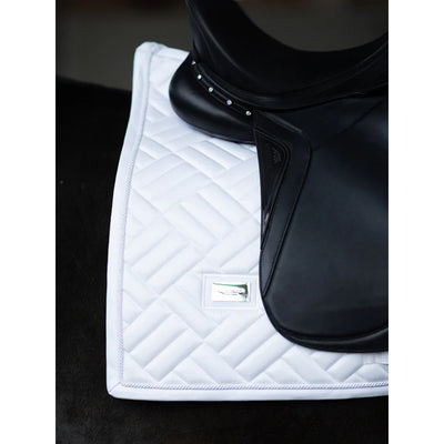 Equestrian Stockholm Dressage Saddle Pad Modern White Perfection Silver