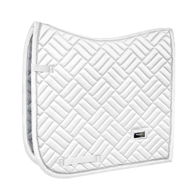 Equestrian Stockholm Dressage Saddle Pad Modern White Perfection Silver