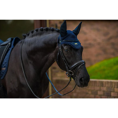 Equestrian Stockholm Soundless Bonnet NAVY/GOLD