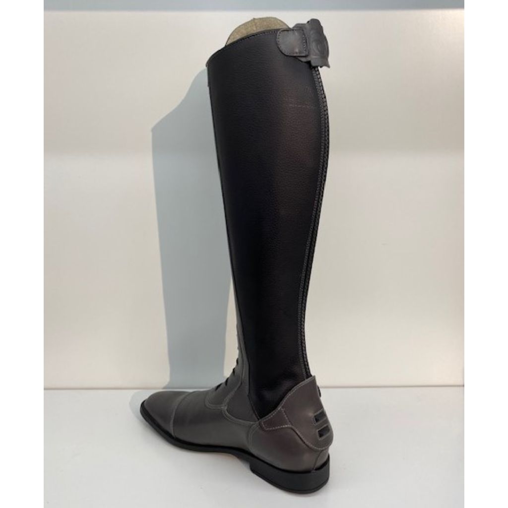 Gray leather 2025 riding boots