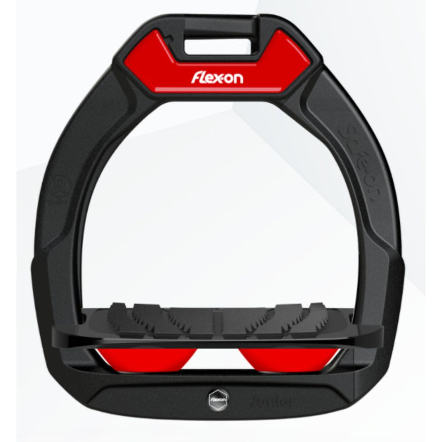 Flex-On SAFE ON JUNIOR Safety Stirrups BLACK-BLACK-RED