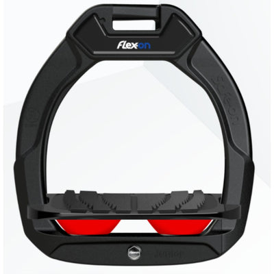 Flex-On SAFE ON JUNIOR Safety Stirrups BLACK-BLACK-RED